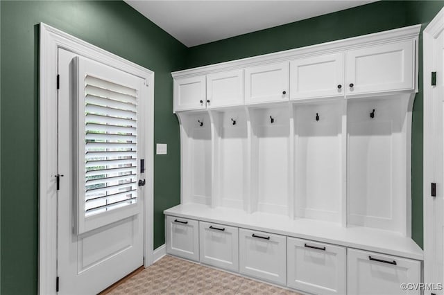 mudroom with baseboards