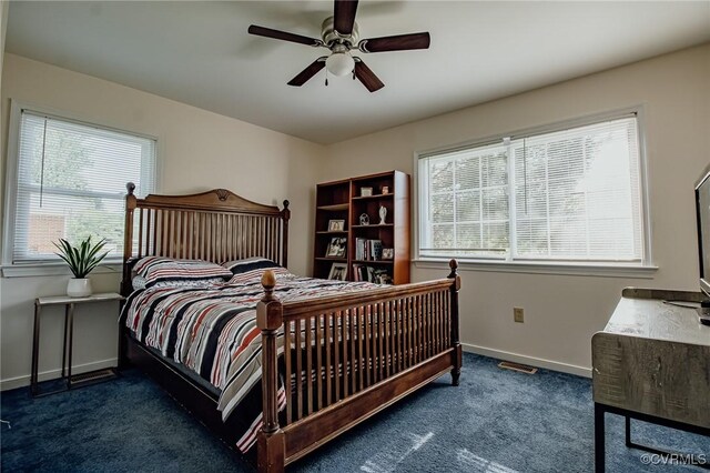 637 Cedar Level Rd, Hopewell, VA 23860 - bedroom with carpet flooring, baseboards, and ceiling fan