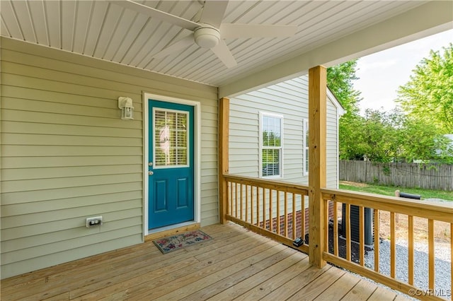 1217 Darbytown Rd, Richmond, VA 23231 - wooden terrace with fence and ceiling fan