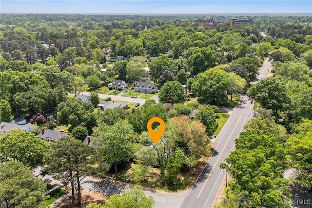 bird's eye view with a forest view