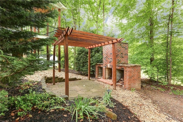 view of patio with a pergola