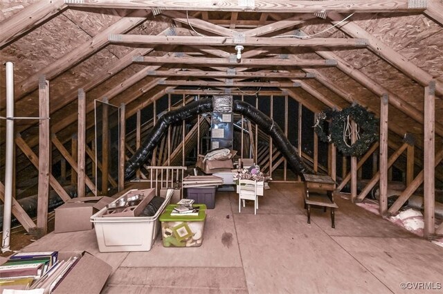 view of unfinished attic