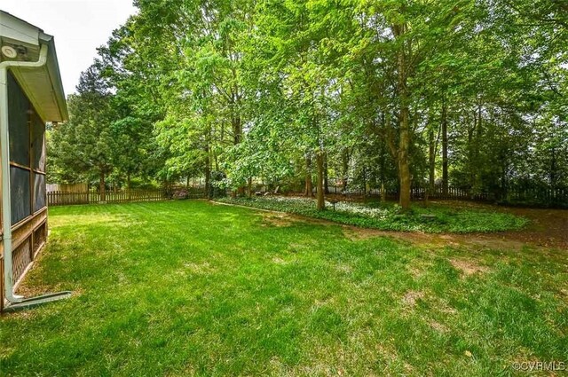 view of yard featuring fence