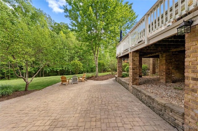 view of patio with a deck