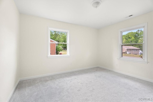 carpeted empty room with baseboards and a wealth of natural light
