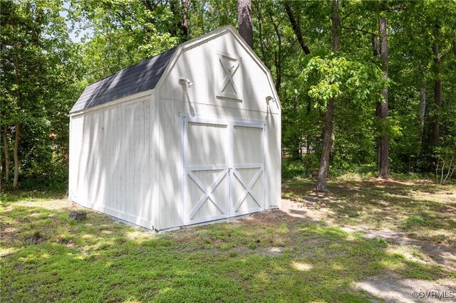 view of shed
