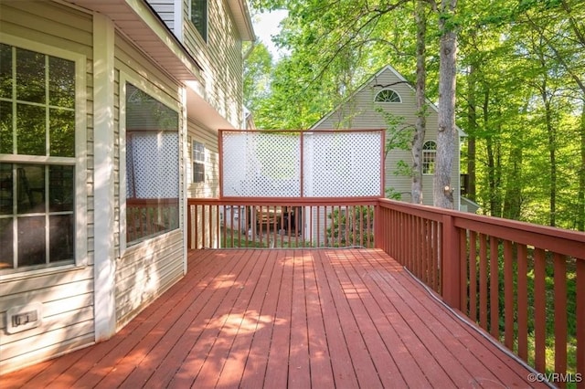 view of wooden deck