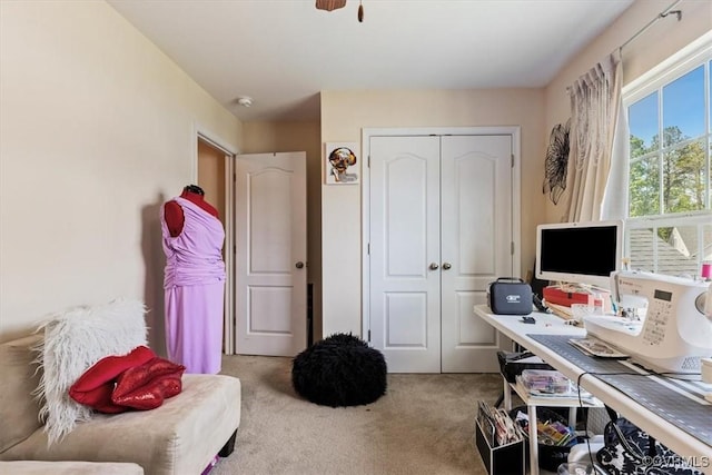 view of carpeted office