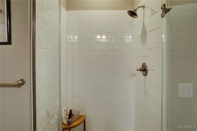 bathroom featuring a stall shower