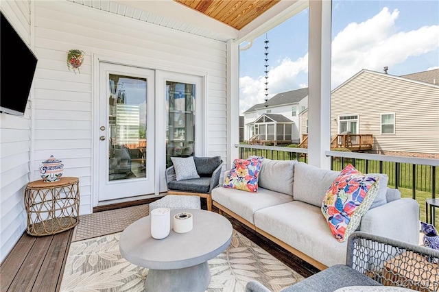 exterior space featuring an outdoor hangout area