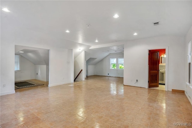 102 Norman Dr, Henrico, VA 23227 - additional living space with recessed lighting, baseboards, and lofted ceiling