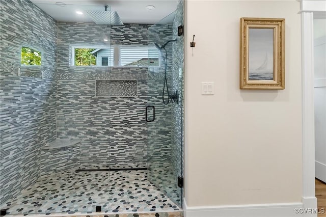 full bathroom with a stall shower