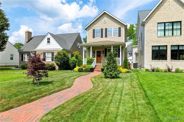 4708 Hanover Ave, Richmond, VA 23226 - traditional-style home featuring covered porch and a front yard