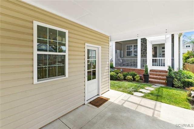 4708 Hanover Ave, Richmond, VA 23226 - doorway to property featuring covered porch