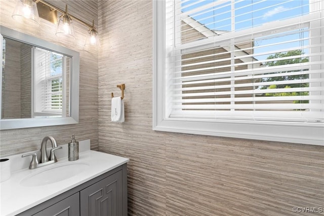 4708 Hanover Ave, Richmond, VA 23226 - bathroom with vanity and tile walls