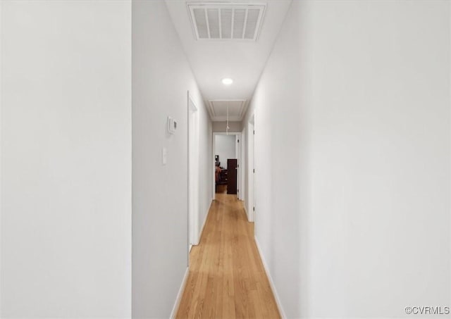 112 Webster Rd, Sandston, VA 23150 - hall featuring attic access, light wood finished floors, and baseboards