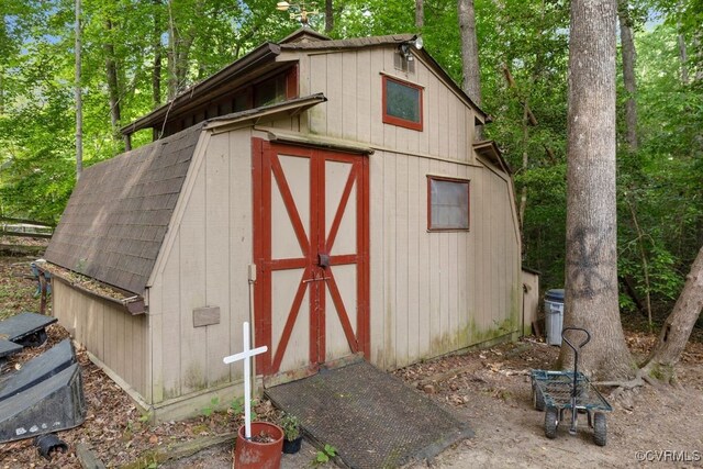 view of shed