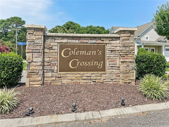 view of community sign