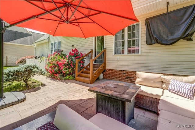 view of patio / terrace with an outdoor living space