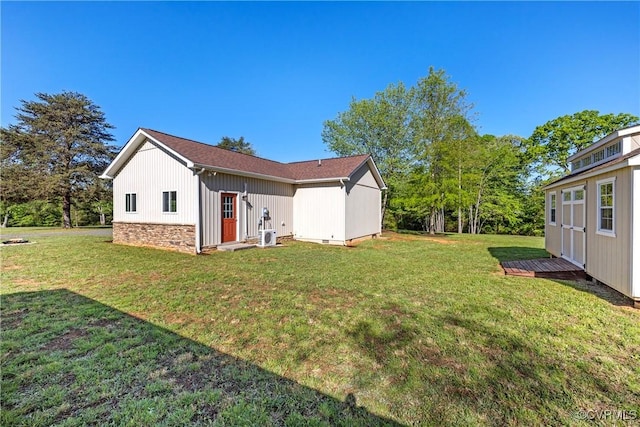 12421 Campbell Rd, Orange, VA 22960 - rear view of property with a yard and stone siding