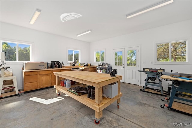 12421 Campbell Rd, Orange, VA 22960 - office with a workshop area, concrete floors, and a wealth of natural light