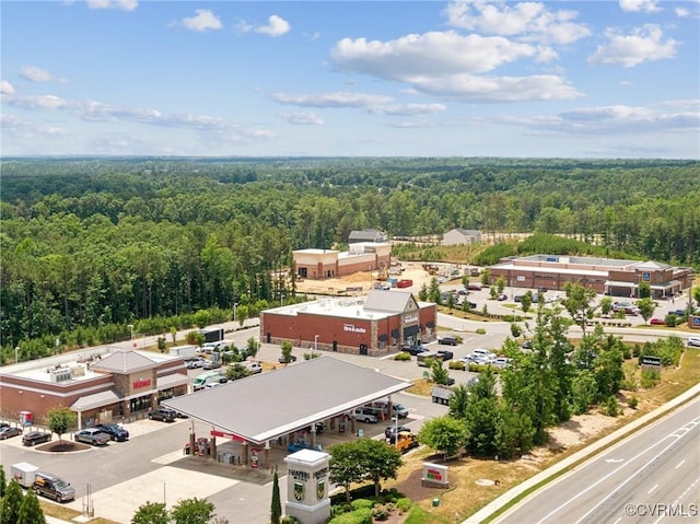 aerial view with a forest view