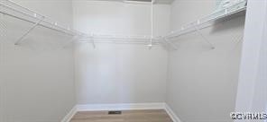 spacious closet featuring wood finished floors