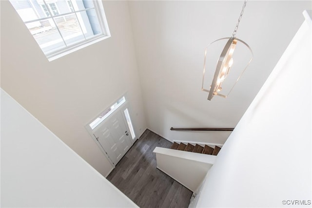 4118 Ebbies Xing, Midlothian, VA 23112 - staircase with an inviting chandelier and wood finished floors
