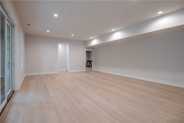 4629 Butte Rd, Richmond, VA 23235 - empty room featuring light wood-style floors, recessed lighting, and baseboards