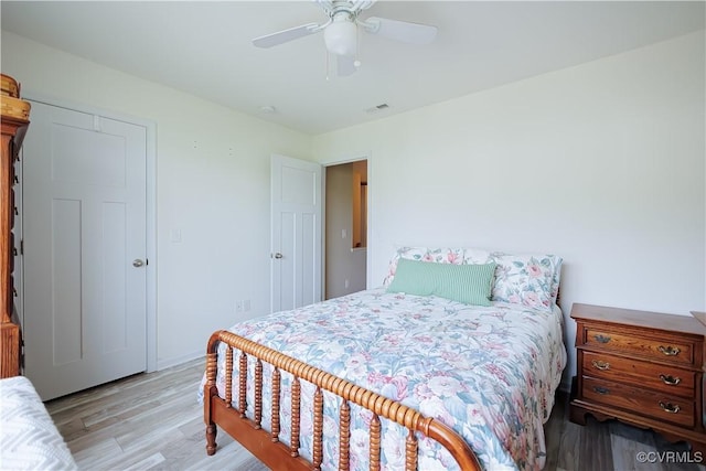 4716 Fulton St, Richmond, VA 23231 - bedroom with light wood-style flooring, ceiling fan, and baseboards