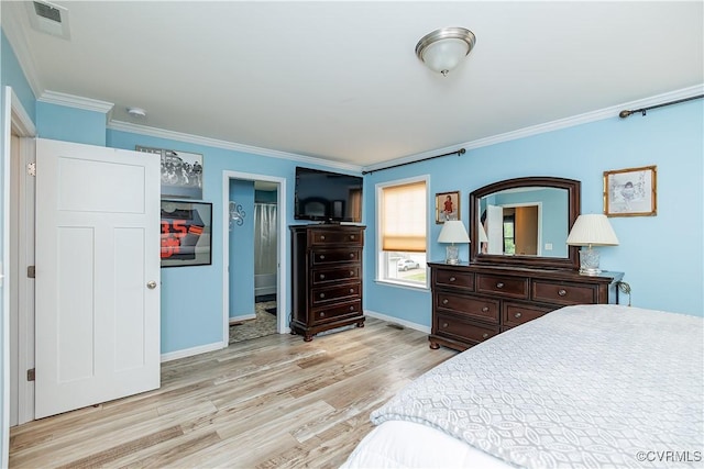 4716 Fulton St, Richmond, VA 23231 - bedroom featuring ornamental molding, light wood-style flooring, and baseboards