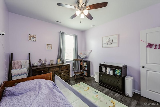 7585 Sedge Dr, New Kent, VA 23124 - bedroom with wood finished floors and ceiling fan