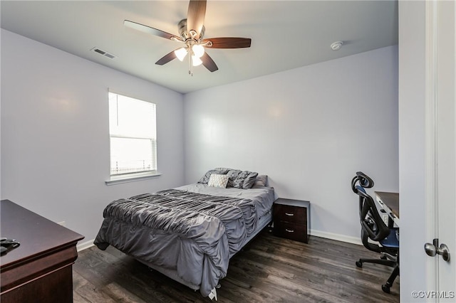 7585 Sedge Dr, New Kent, VA 23124 - bedroom with a desk, wood finished floors, and ceiling fan