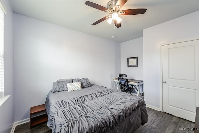 7585 Sedge Dr, New Kent, VA 23124 - bedroom featuring wood finished floors and ceiling fan