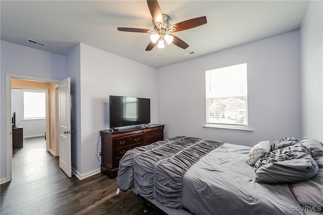 7585 Sedge Dr, New Kent, VA 23124 - bedroom with dark wood finished floors and ceiling fan