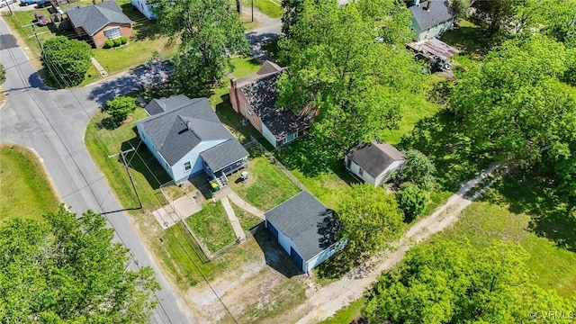 drone / aerial view with a residential view
