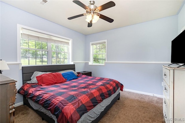608 Southampton Dr, Ruther Glen, VA 22546 - bedroom featuring carpet, baseboards, and a ceiling fan