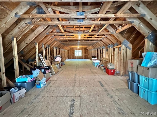 view of unfinished attic