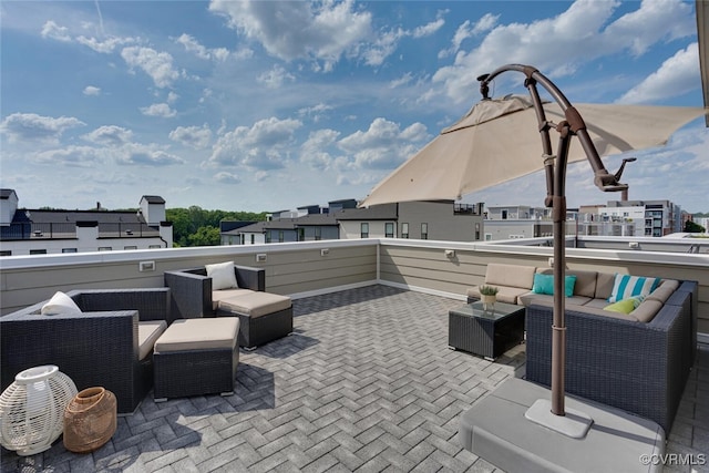 view of patio featuring an outdoor hangout area