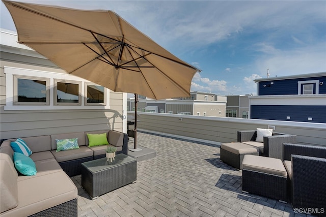 view of patio with an outdoor living space