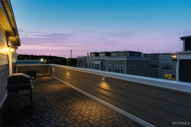 balcony featuring central AC unit