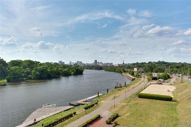 property view of water with a view of city