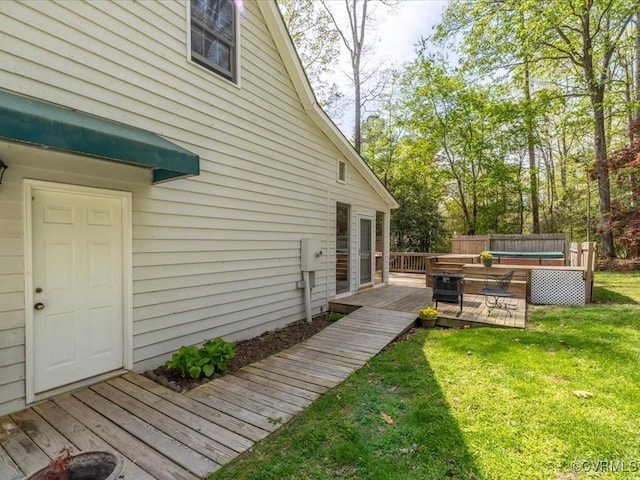 2004 Westwood Ct, Powhatan, VA 23139 - view of grassy yard featuring a wooden deck