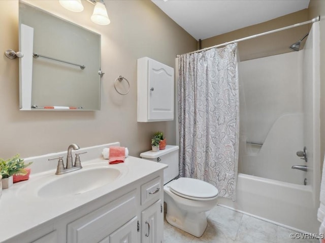 2004 Westwood Ct, Powhatan, VA 23139 - full bathroom featuring toilet, vanity, shower / bath combo, and tile patterned floors