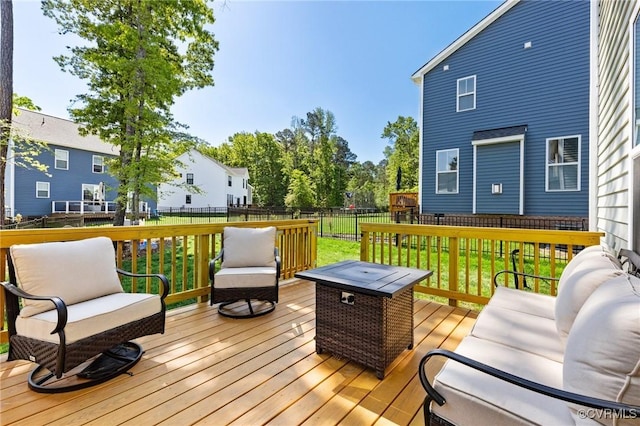 10001 Craftsbury Dr, Midlothian, VA 22312 - deck with an outdoor living space