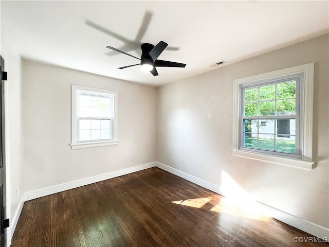 6503 W Grace St, Henrico, VA 23226 - empty room with dark wood-style flooring, plenty of natural light, and ceiling fan