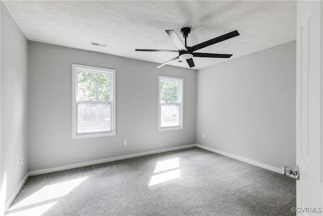 7713 Flag Tail Dr, Midlothian, VA 23112 - carpeted empty room featuring ceiling fan, a textured ceiling, and baseboards