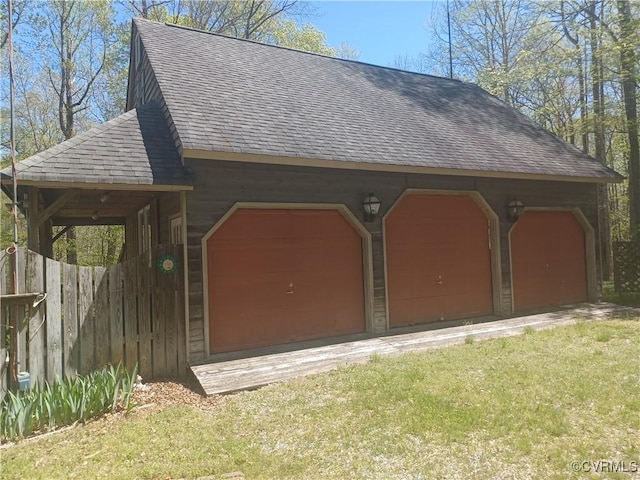 1720 Linda Carol Dr, Powhatan, VA 23139 - detached garage featuring fence