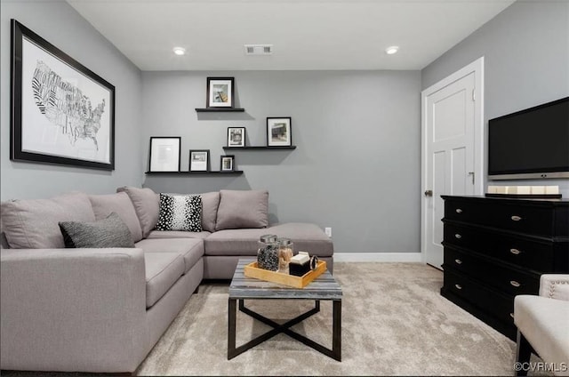 3 Abercrombie Dr, Chesterfield, VA 23838 - living room featuring light colored carpet, baseboards, and recessed lighting