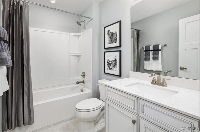 3 Abercrombie Dr, Chesterfield, VA 23838 - full bath with vanity, toilet, shower / bath combination with curtain, and tile patterned flooring